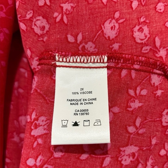 Penningtons, Plus Size Floral Red Blouse, 2X - Picture 8 of 10